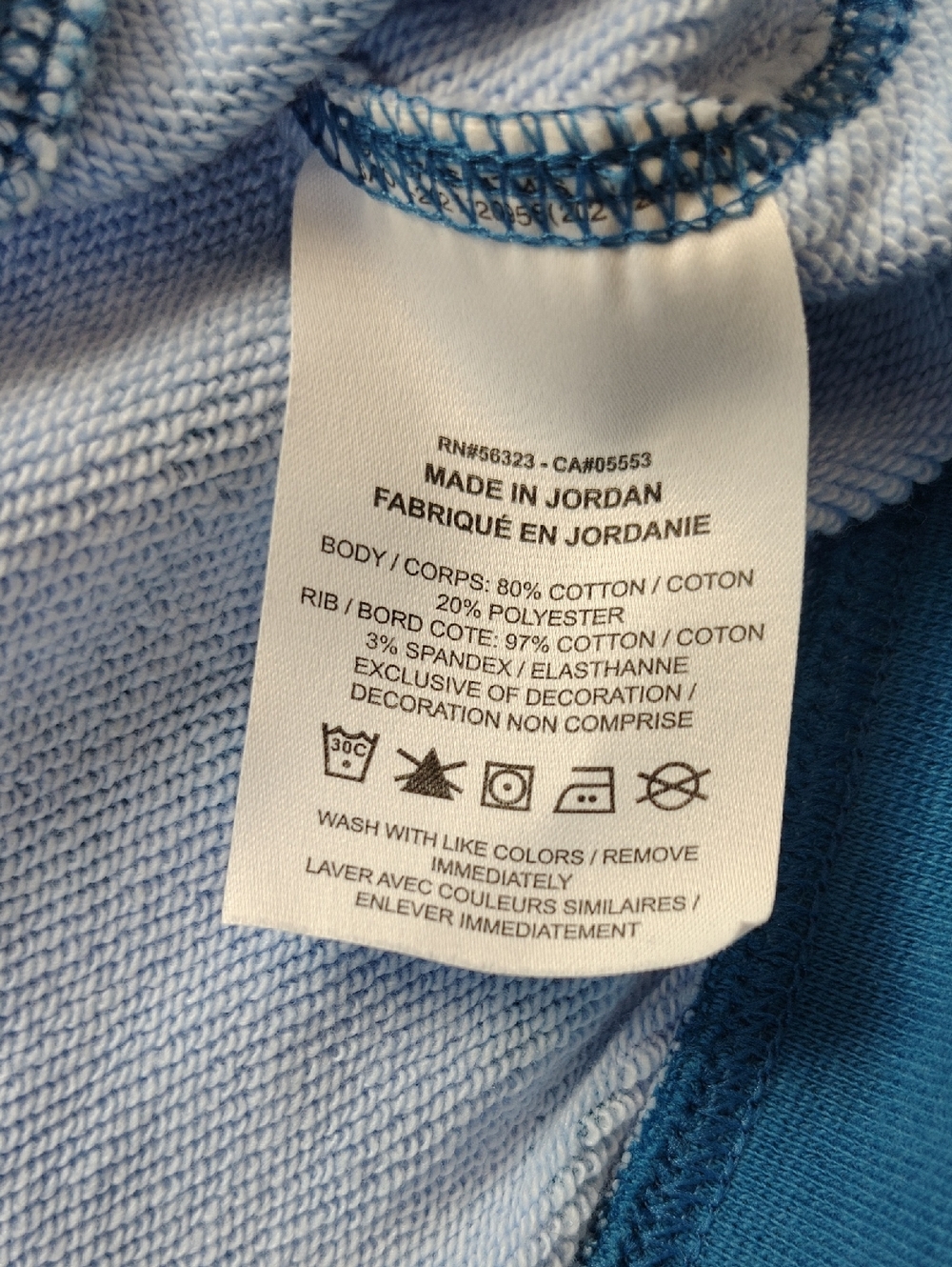 Nike Blue & Light Blue Tie Dye Splotch Print Crewneck Youth Sweatshirt Size XL - Picture 5 of 9